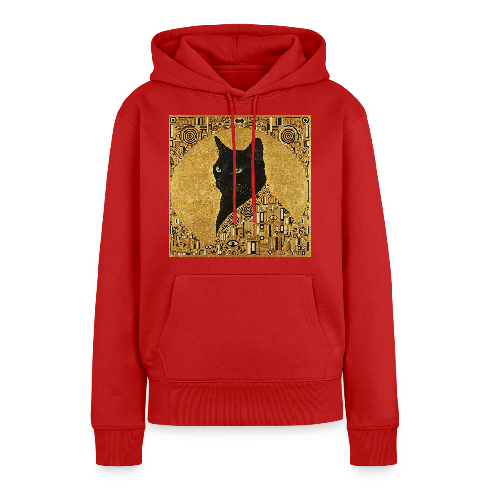 Adele… aber sie schnurrt – Goldene Katze à la Klimt | Frauen Premium Hoodie - Rot