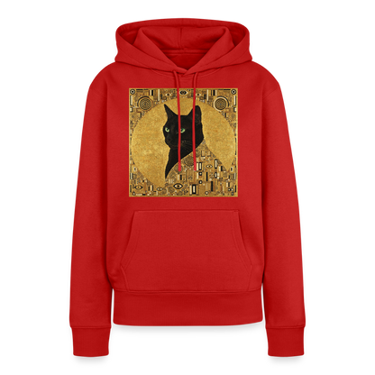 Adele… aber sie schnurrt – Goldene Katze à la Klimt | Frauen Premium Hoodie - Rot