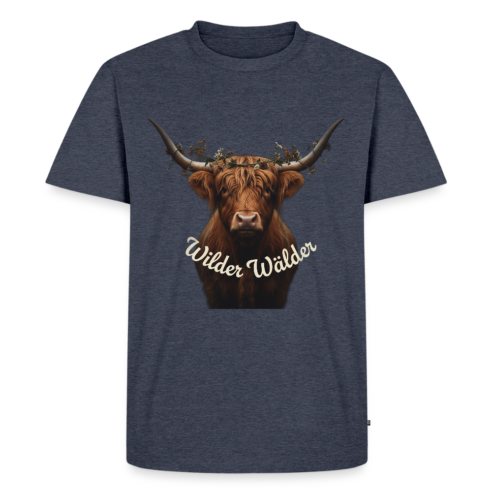 Wilder Wälder – Schwarzwald Highland Rind | Männer Premium T-Shirt - Jeansblau 