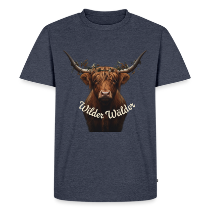 Wilder Wälder – Schwarzwald Highland Rind | Männer Premium T-Shirt - Jeansblau 