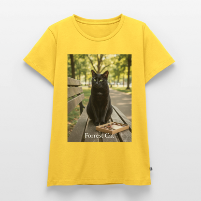 Forrest Cat – Krümel wartet | Frauen Premium T-Shirt - Gelb