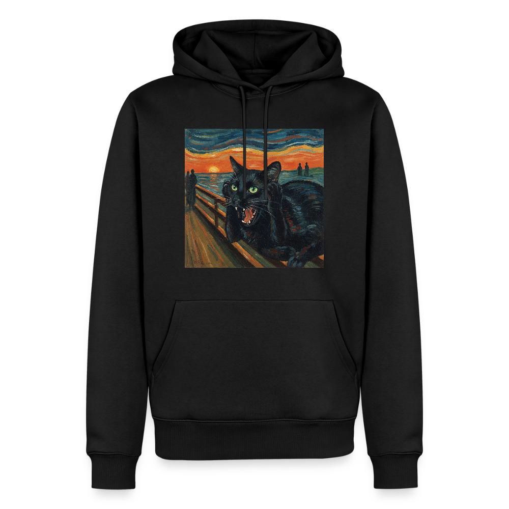 Der Schrei… aber die Katze hat’s zuerst gemerkt | Männer Premium Hoodie - Schwarz