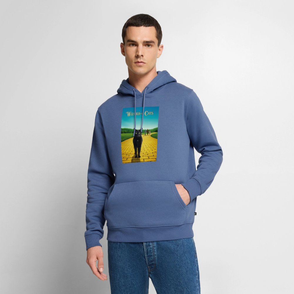 Wizard of Cats – Der gelbe Weg gehört Krümel | Männer Premium Hoodie - Taubenblau