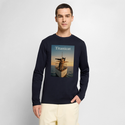 Titanicat – Ich bin der König der Kratzbäume | Männer Premium Bio Langarmshirt - Navy