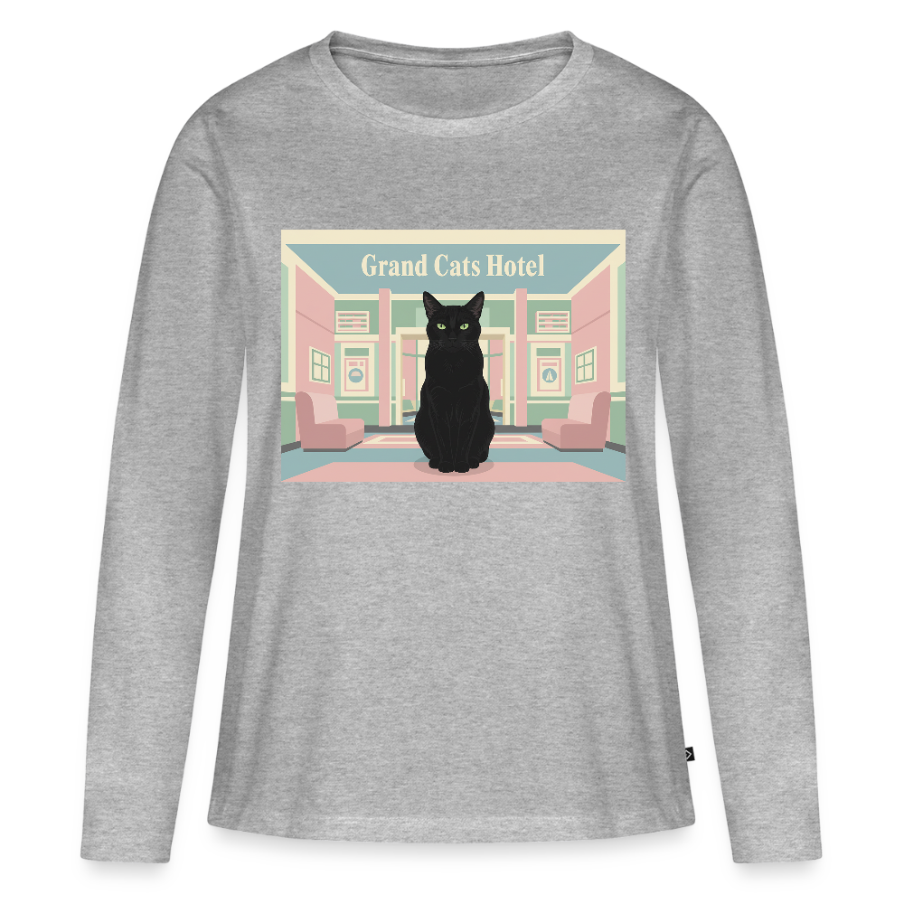 Grand Hotel Krümel | Frauen Premium Bio Langarmshirt - Grau meliert