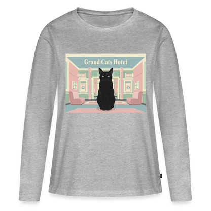 Grand Hotel Krümel | Frauen Premium Bio Langarmshirt - Grau meliert