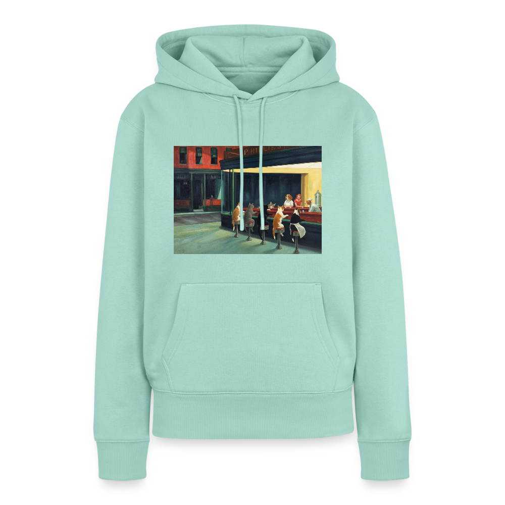 Wenn Hopper Katzen gemalt hätte | Frauen Premium Hoodie - Mint 