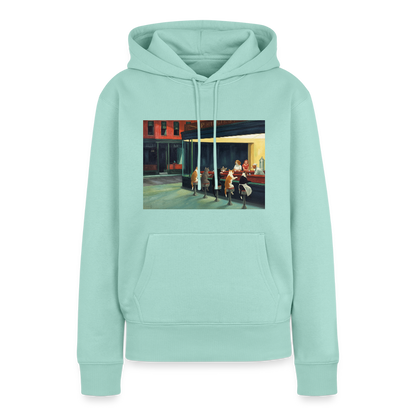 Wenn Hopper Katzen gemalt hätte | Frauen Premium Hoodie - Mint 