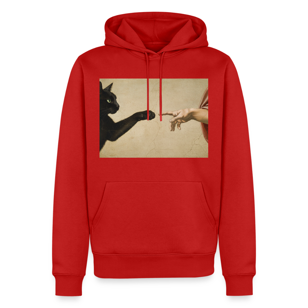 Die Erschaffung Adams… aber die Katze war schneller | Männer Premium Hoodie - Rot
