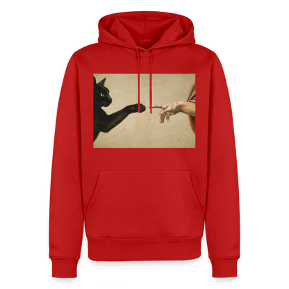Die Erschaffung Adams… aber die Katze war schneller | Männer Premium Hoodie - Rot