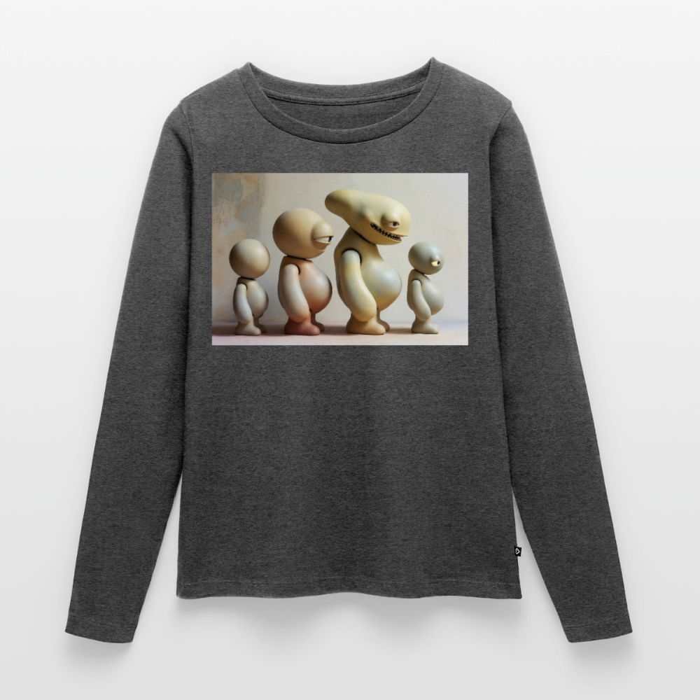 So wachsen wir also | Frauen Premium Bio Langarmshirt - Anthrazit meliert