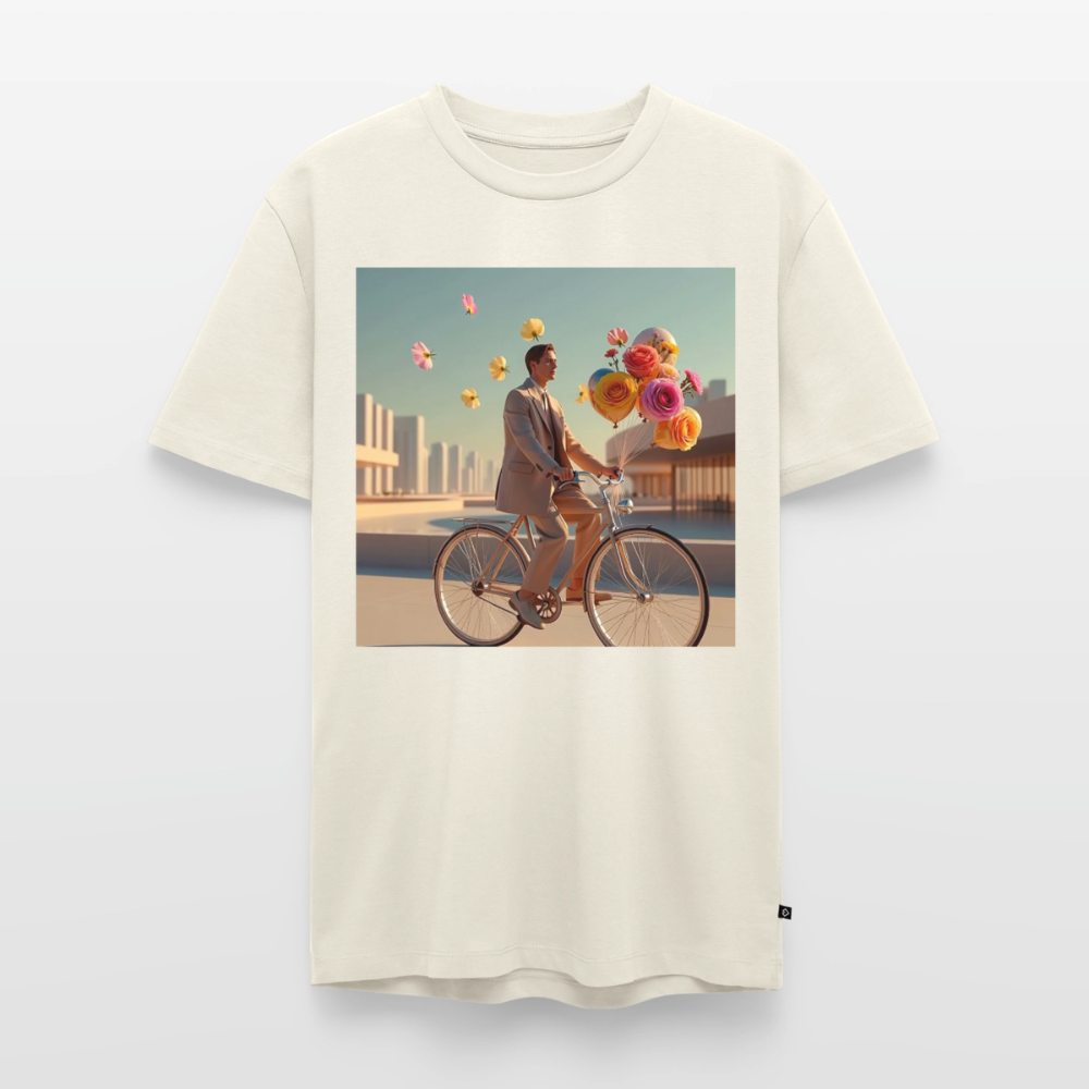 Fahrt ins Ungewisse (mit Blumen) | Männer Premium T-Shirt - Naturweiß