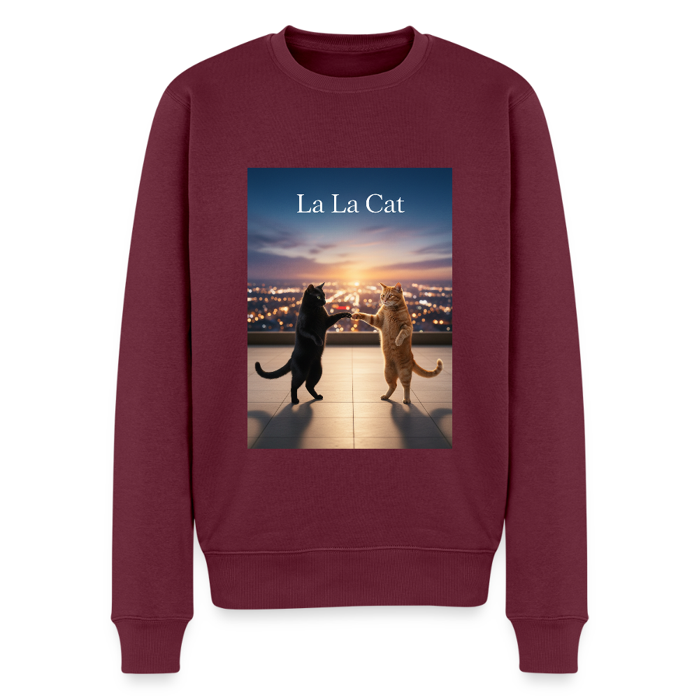 La La Cat – Tanz über den Dächern |  Männer Premium Pullover - Burgunderrot
