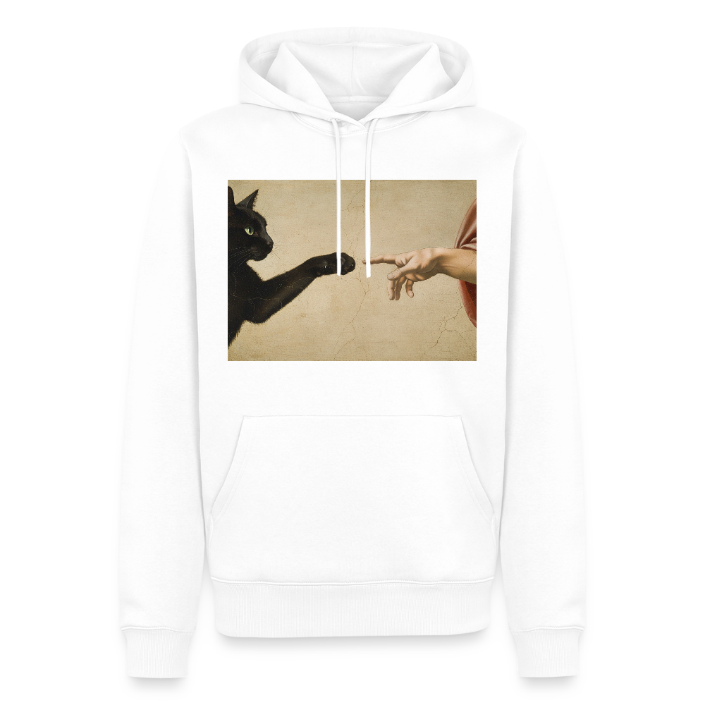 Die Erschaffung Adams… aber die Katze war schneller | Männer Premium Hoodie - Weiß