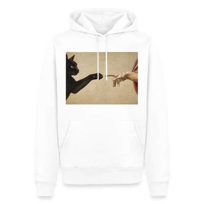 Die Erschaffung Adams… aber die Katze war schneller | Männer Premium Hoodie - Weiß