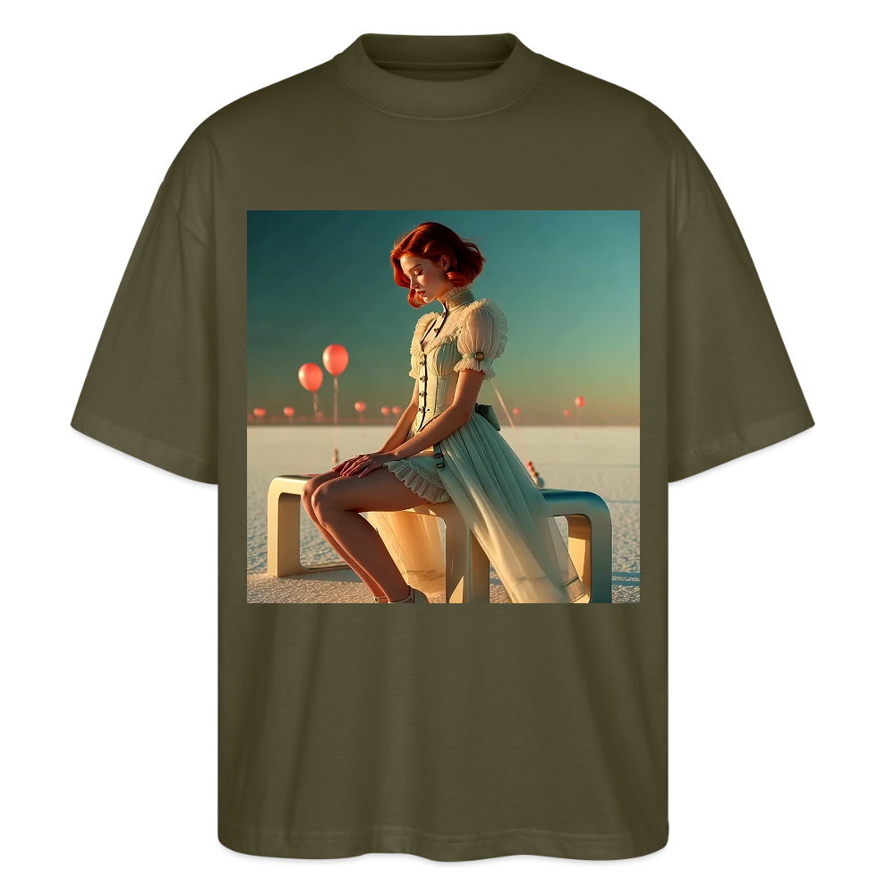 Leise Gedanken bei lauter Farben | Stanley/Stella Oversized Unisex Bio T-Shirt Blaster - Khaki