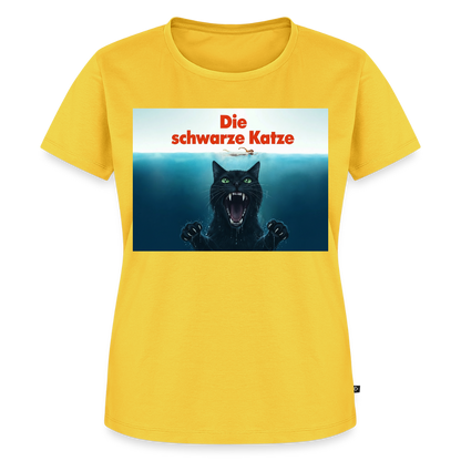 Die schwarze Katze – Krümel taucht auf | Frauen Premium T-Shirt - Gelb