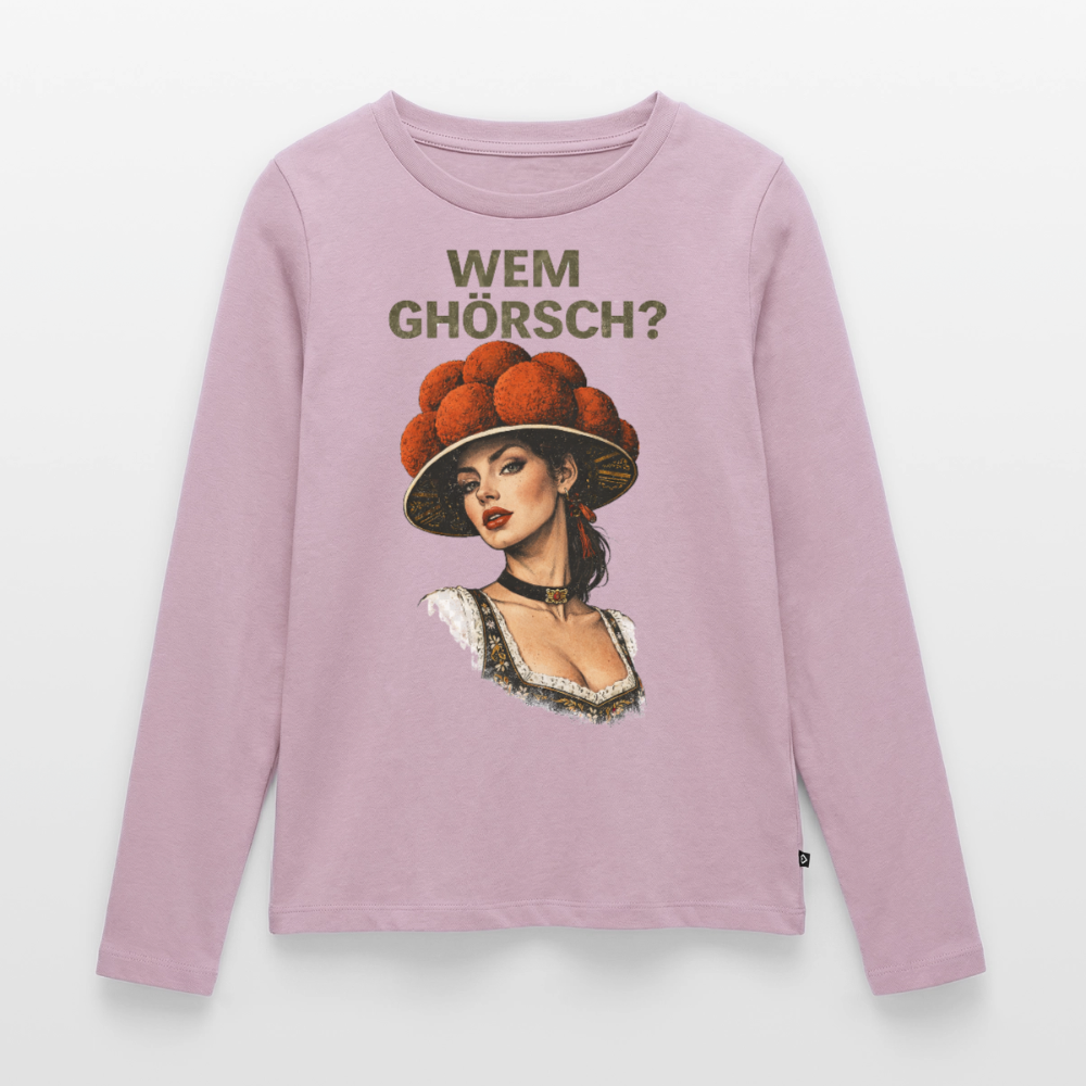Wem ghörsch? – Schwarzwald Edition | Frauen Premium Bio Langarmshirt - Altrosa