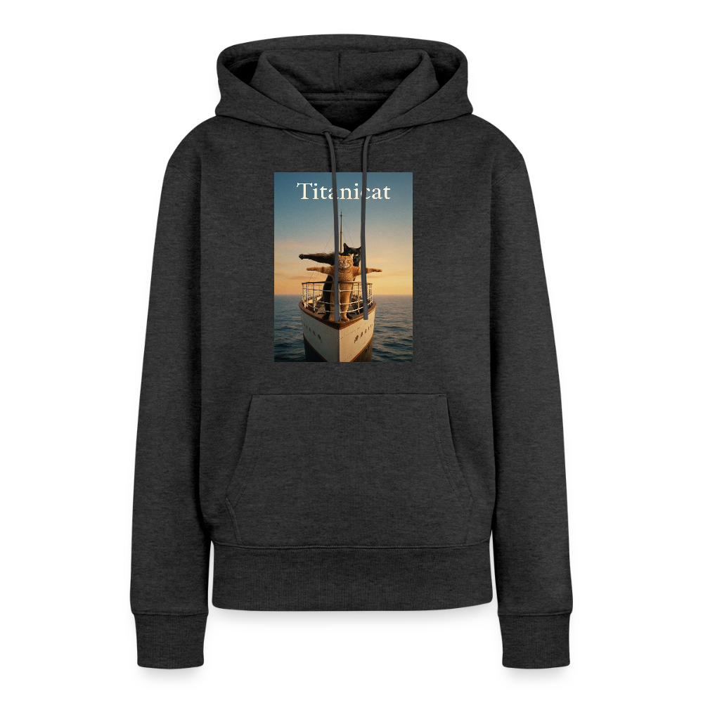 Titanicat – Ich bin der König der Kratzbäume | Frauen Premium Hoodie - Anthrazit meliert