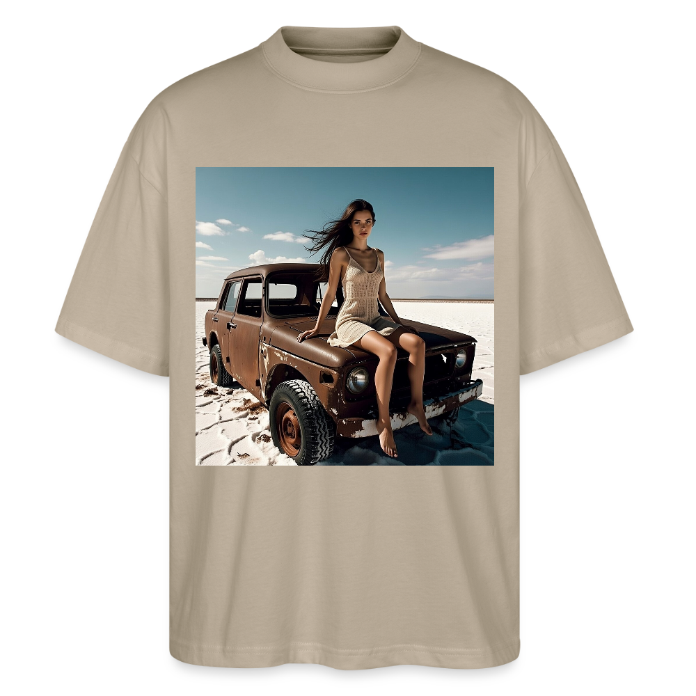 Warten auf irgendwas | Stanley/Stella Oversized Unisex Bio T-Shirt Blaster - Steingrau