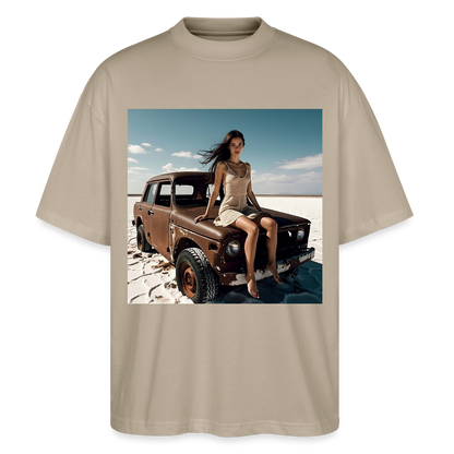 Warten auf irgendwas | Stanley/Stella Oversized Unisex Bio T-Shirt Blaster - Steingrau