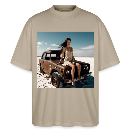 Warten auf irgendwas | Stanley/Stella Oversized Unisex Bio T-Shirt Blaster - Steingrau