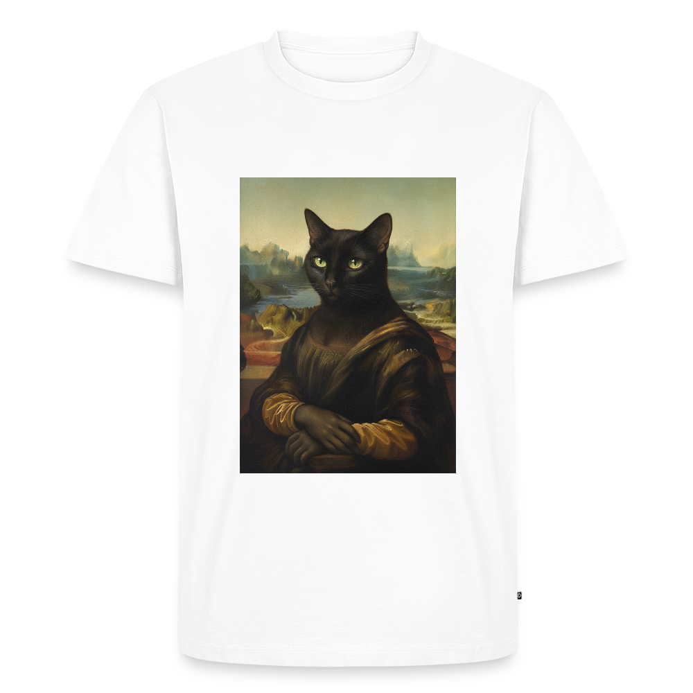 Mona Lisa… aber es ist eine Katze | Männer Premium T-Shirt - Weiß