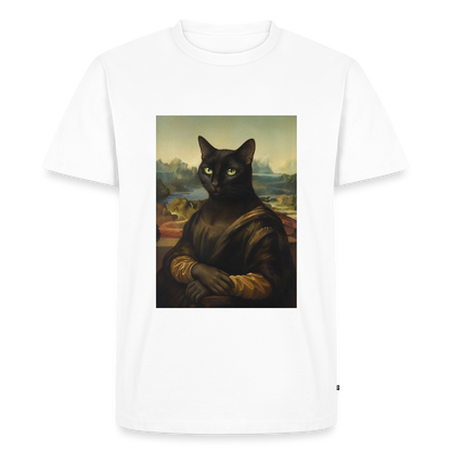 Mona Lisa… aber es ist eine Katze | Männer Premium T-Shirt - Weiß
