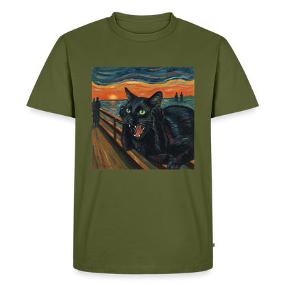 Der Schrei… aber die Katze hat’s zuerst gemerkt | Männer Premium T-Shirt - Khaki