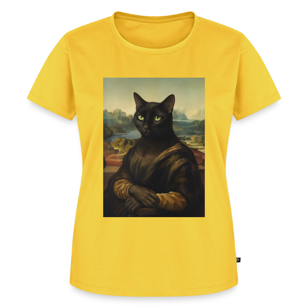 Mona Lisa… aber es ist eine Katze | Frauen Premium T-Shirt - Gelb