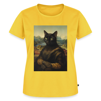 Mona Lisa… aber es ist eine Katze | Frauen Premium T-Shirt - Gelb