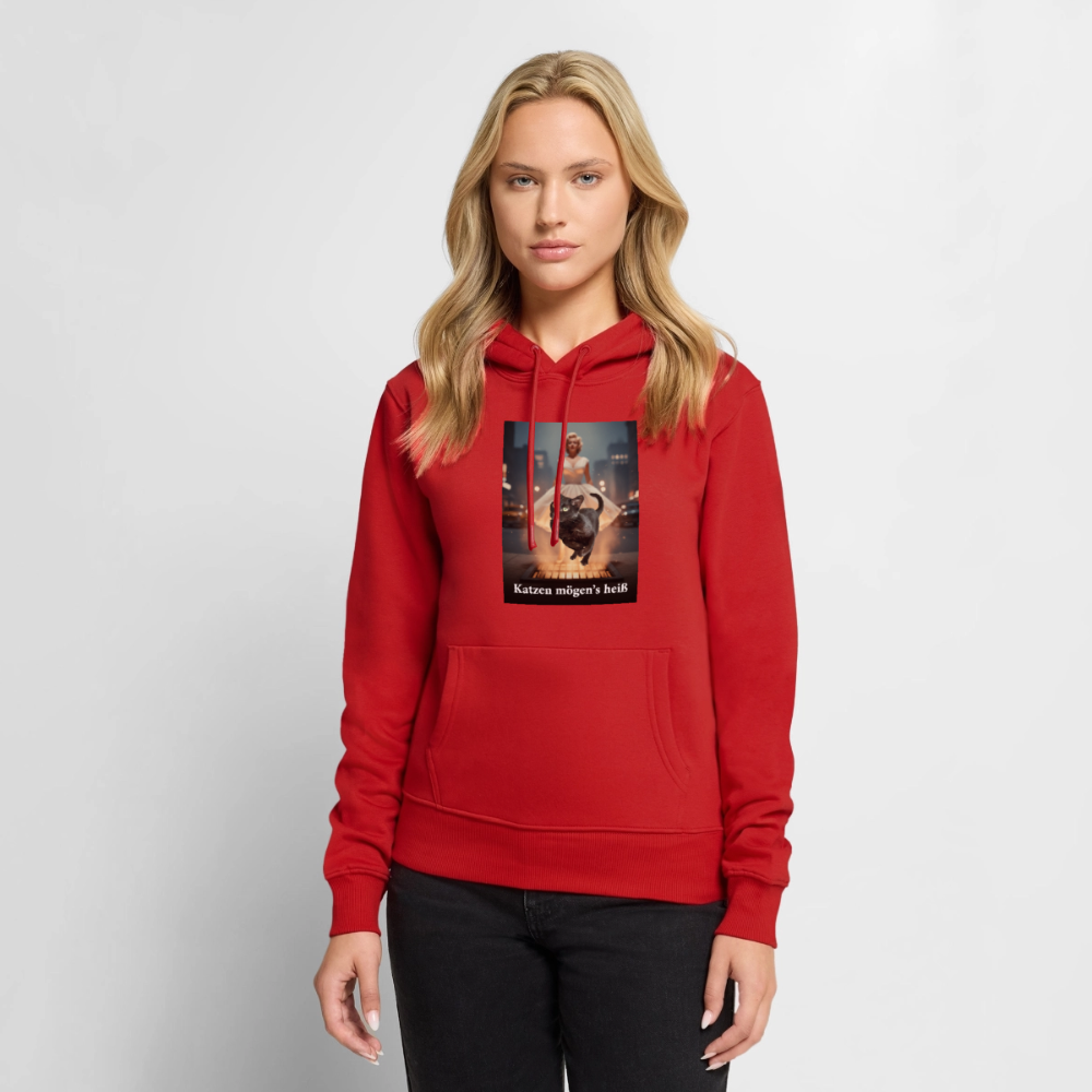 Katzen mögen’s heiß | Frauen Premium Hoodie - Rot