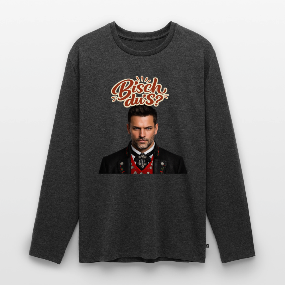Bisch du’s? – Schwarzwaldkerl | Männer Premium Bio Langarmshirt - Anthrazit meliert