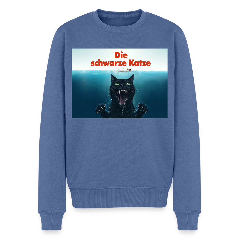 Die schwarze Katze - Krümel taucht auf |  Männer Premium Pullover - Taubenblau