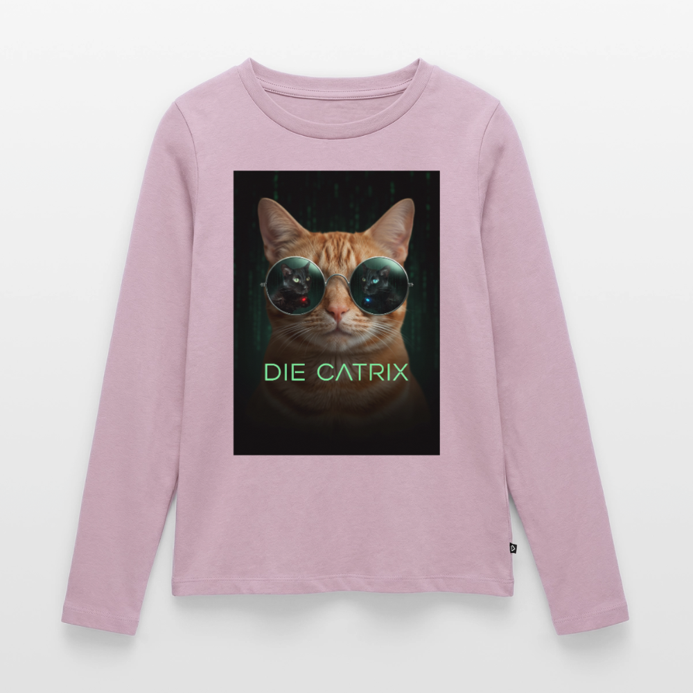 Die Catrix – Krümel erwacht | Frauen Premium Bio Langarmshirt - Altrosa
