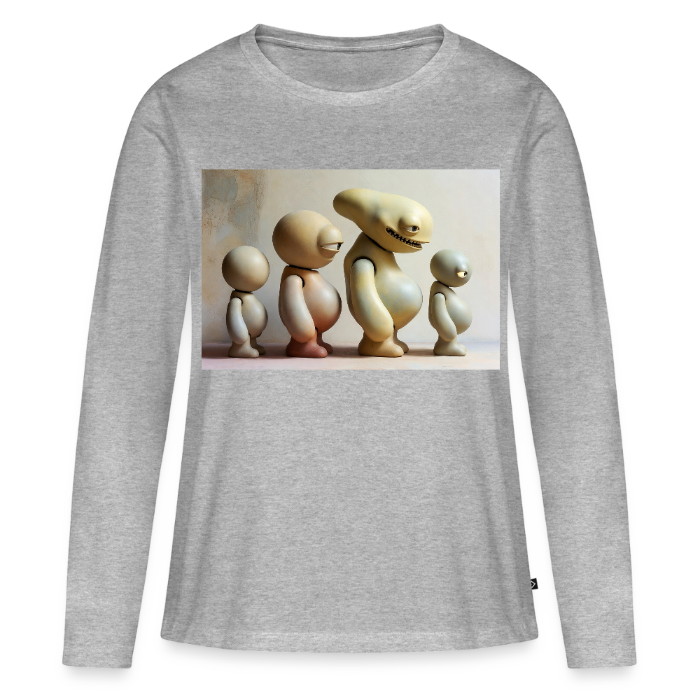 So wachsen wir also | Frauen Premium Bio Langarmshirt - Grau meliert