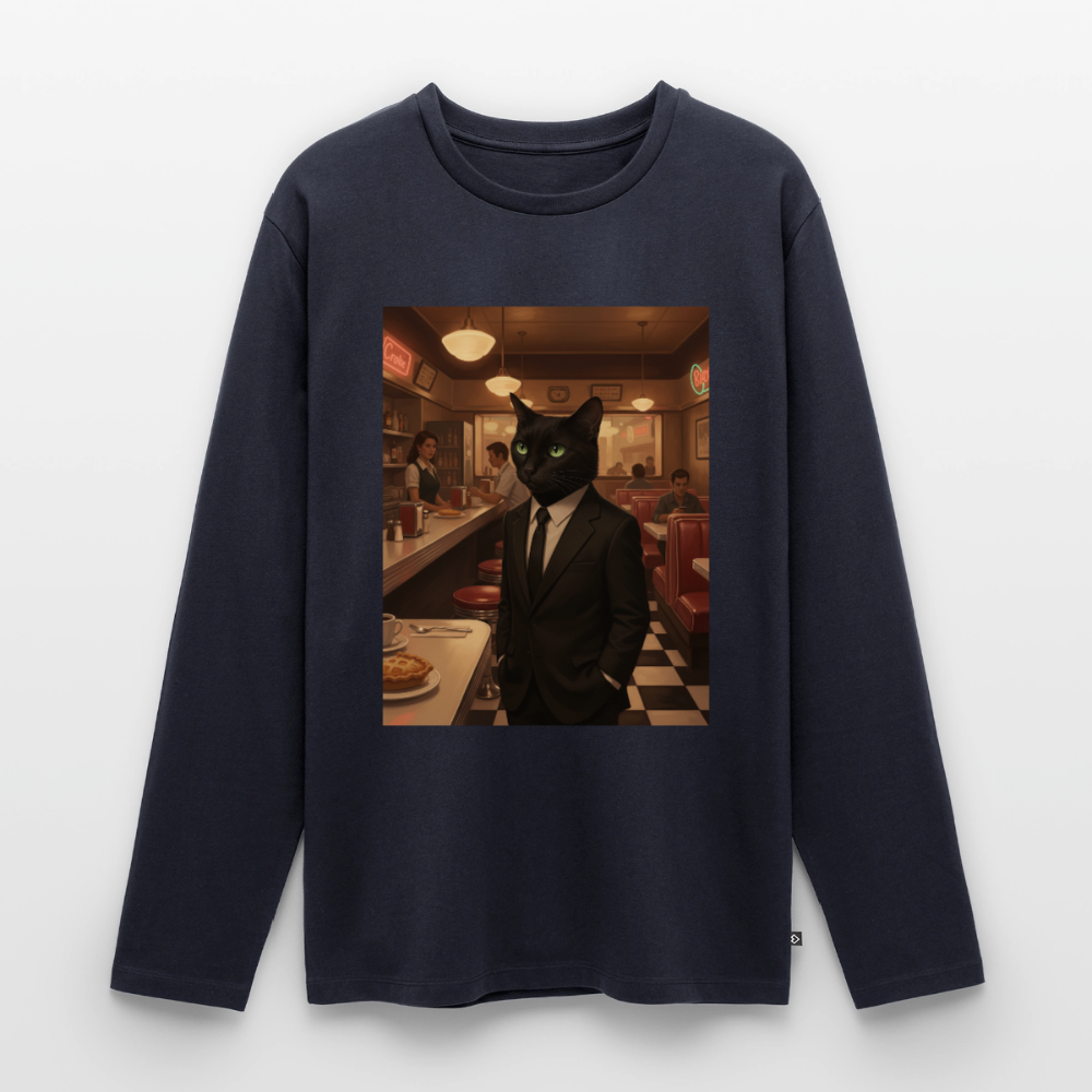 Krümel – Royale mit Pfote | Männer Premium Bio Langarmshirt - Navy