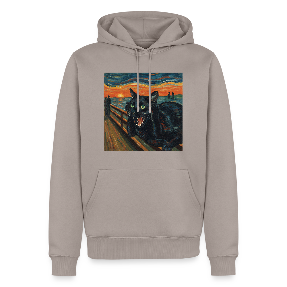 Der Schrei… aber die Katze hat’s zuerst gemerkt | Männer Premium Hoodie - Taupe