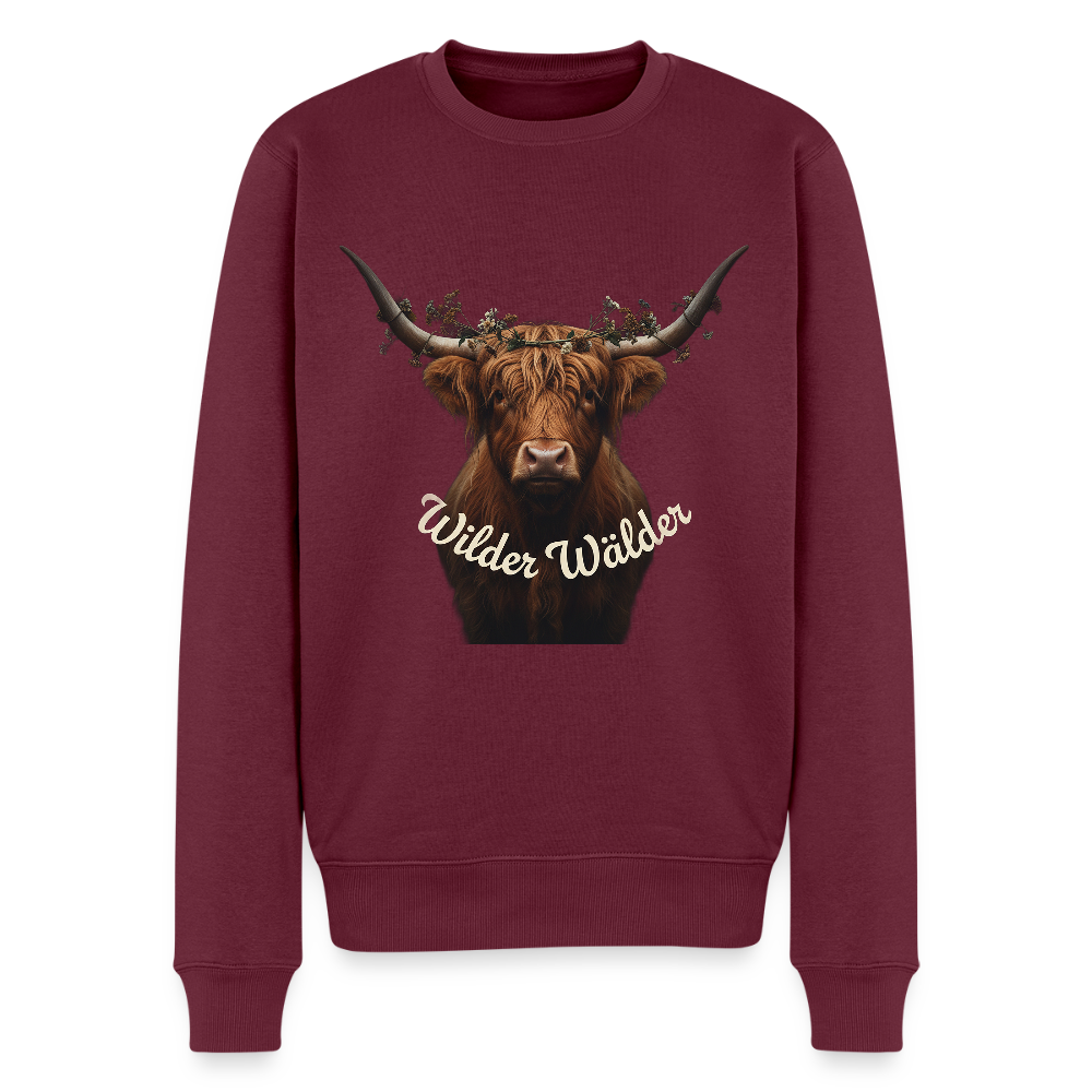 Wilder Wälder – Schwarzwald Highland Rind |  Männer Premium Pullover - Burgunderrot