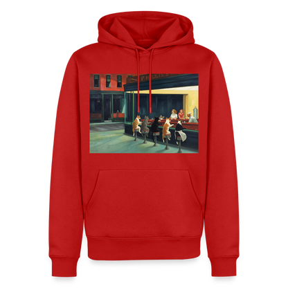 Wenn Hopper Katzen gemalt hätte | Männer Premium Hoodie - Rot