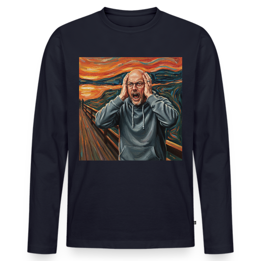 Der Schrei… wenn es wirklich reicht | Männer Premium Bio Langarmshirt - Navy