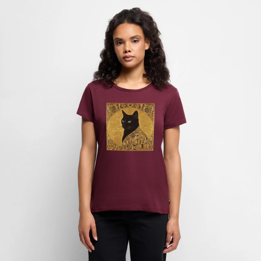 Adele… aber sie schnurrt – Goldene Katze à la Klimt | Frauen Premium T-Shirt - Burgunderrot