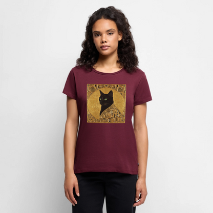 Adele… aber sie schnurrt – Goldene Katze à la Klimt | Frauen Premium T-Shirt - Burgunderrot