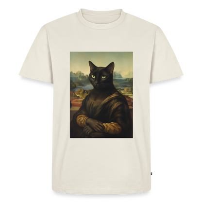 Mona Lisa… aber es ist eine Katze | Männer Premium T-Shirt - Naturweiß
