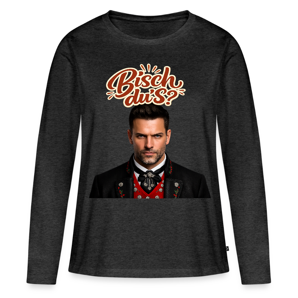 Bisch du’s? – Schwarzwaldkerl | Frauen Premium Bio Langarmshirt - Anthrazit meliert