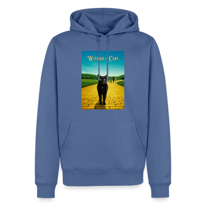 Wizard of Cats – Der gelbe Weg gehört Krümel | Männer Premium Hoodie - Taubenblau