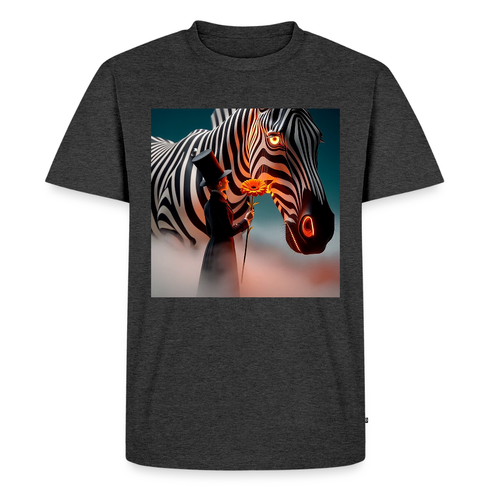 Blumen für ein Zebra | Männer Premium T-Shirt - Anthrazit meliert