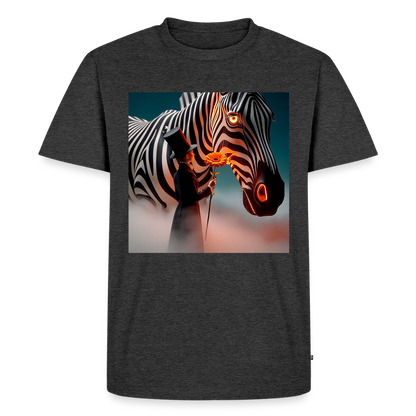 Blumen für ein Zebra | Männer Premium T-Shirt - Anthrazit meliert