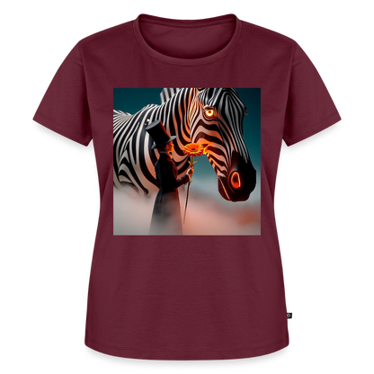 Blumen für ein Zebra | Frauen Premium T-Shirt - Burgunderrot