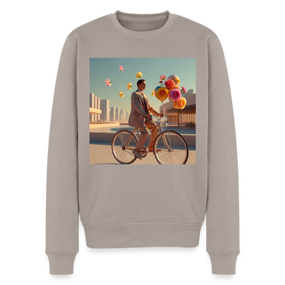 Fahrt ins Ungewisse (mit Blumen) |  Männer Premium Pullover - Taupe